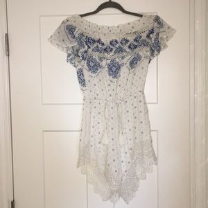 Of the shoulder romper